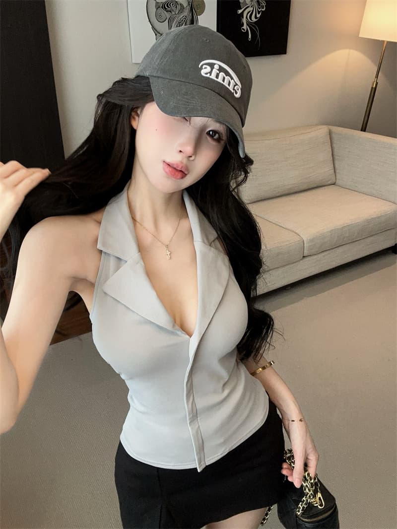 실사 POLO 칼라 백리스 행침 목 조끼 켜기 벨트 가슴 패드 상세 이미지 15