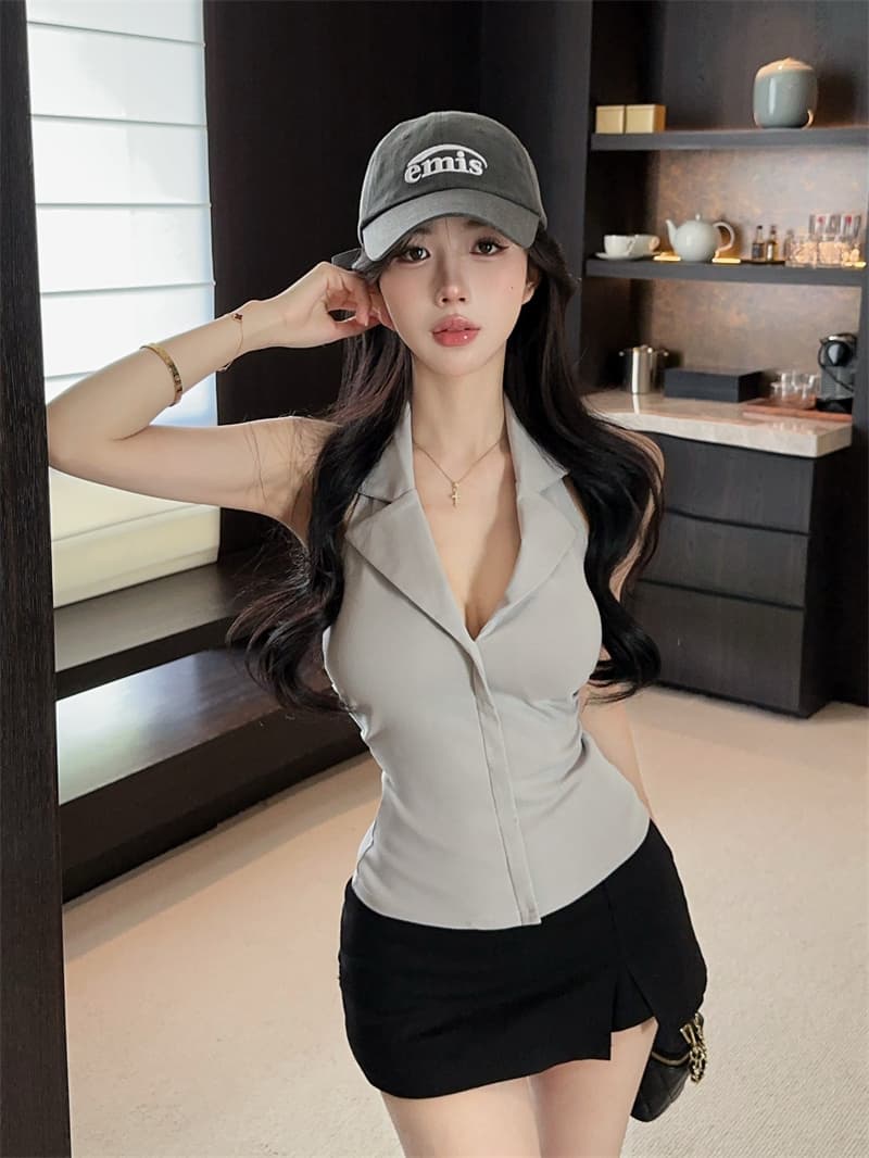 실사 POLO 칼라 백리스 행침 목 조끼 켜기 벨트 가슴 패드 상세 이미지 19