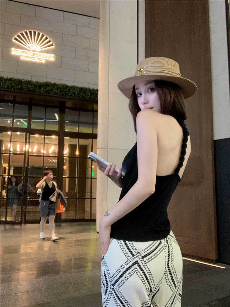 실사 행침 목 민소매 맨위 아마 질감 센스 오래된 돈 바람 품격 루즈핏 넓은 다리 캐주얼 바지 투피스 세트 상세 이미지 7
