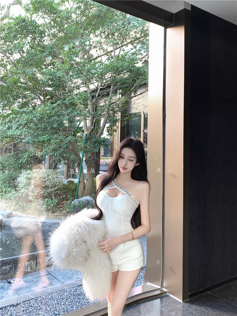 실사 품격 천 금빛 바람 높음 폭탄 슬립 전체 훈련 샤오시엔 홀로우 아웃 인사이드 가져 가라. 조끼 나만의 것을 가져와 라. 가슴 패드 상세 이미지 7