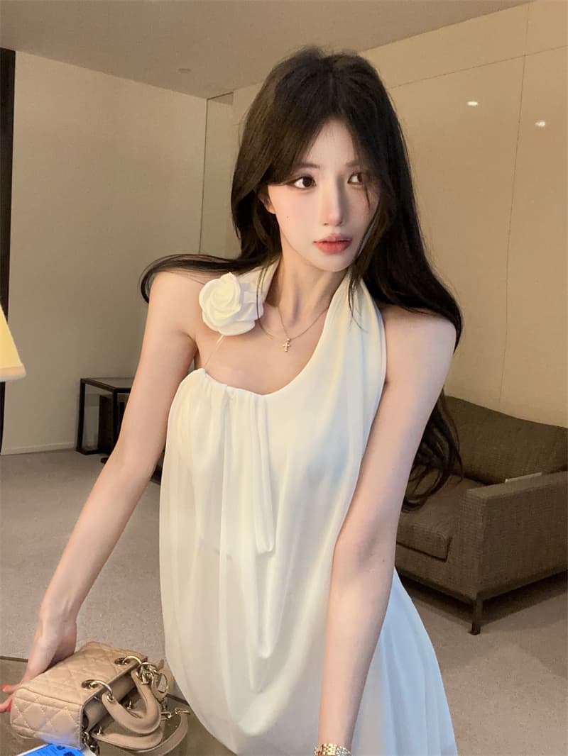 실사 프랑스식 망사 휴가 바람 꽃 슈퍼 요정 품격 행침 목 튜브탑 맨위 쇼트 스타일 반신 스커트 투피스 세트 상세 이미지 11