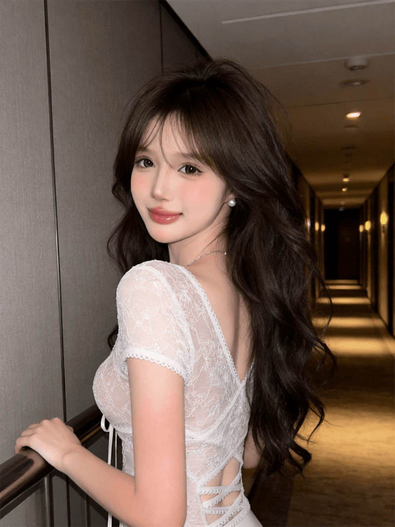 실사 순수한 욕망 나비 매듭 V넥 몸매 가꾸기 품격 레이스 셔츠 섹시함 백리스 맨위 상세 이미지 5