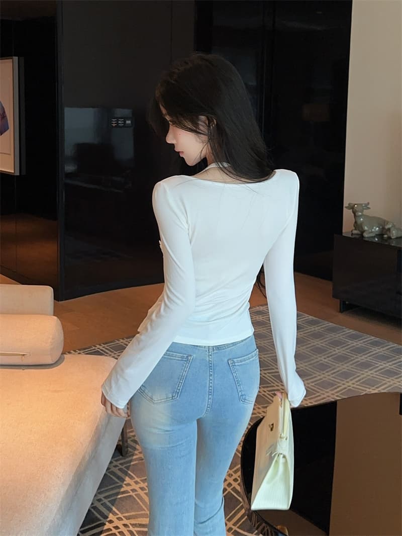 실사 타이트 순수한 욕망 행침 목 나비 매듭 몸매 가꾸기 인사이드 가져 가라. 쇼트 스타일 맨위 상세 이미지 14