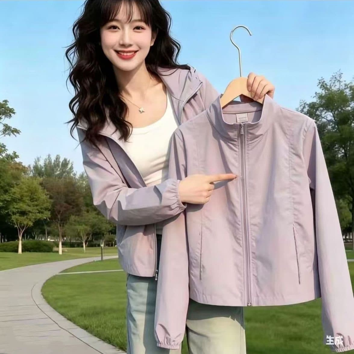 스탠드 칼라 자외선 차단 의류 여성 2026 새로운 얇고 가벼운 슬림해 보이는 통기성 루즈핏 카디건 코트 여름 캐주얼 국방 자외선 상세 이미지 3