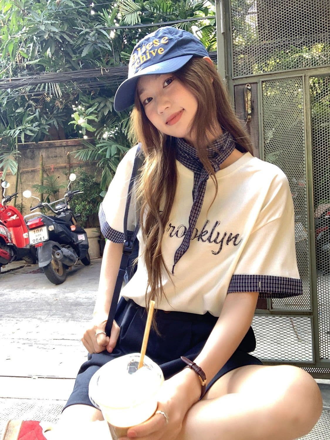 자수 패치 원본 천 스카프 19 지점 220 그램 순면 반팔 티셔츠 여성 상세 이미지 6