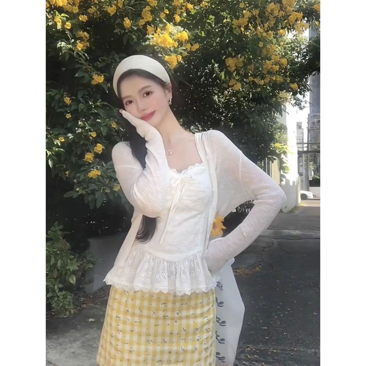 여름 새로운 외출용 순수한 욕망 바람 인사이드 가져 가라. 꼬집기 허리 레이스 민소매 맨위 여성 이미지 4