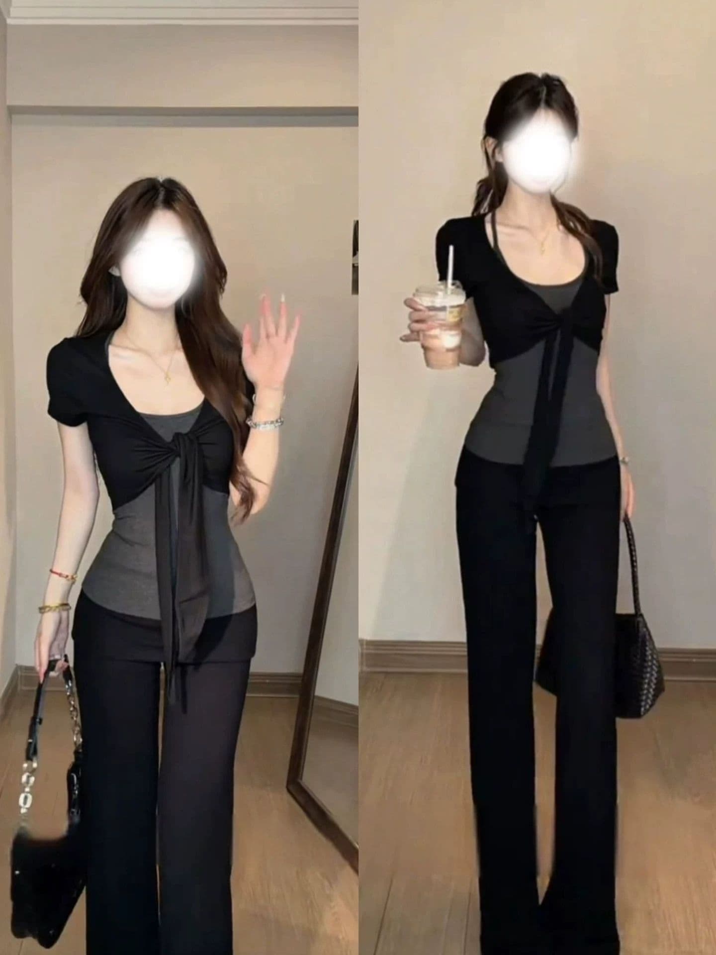사람들 면 260 그램 스트랩 반팔 오픈 가디건 슬립 두 조각 여성 세트 여름 외부 가져 가라. 몸매 가꾸기 쇼트 스타일 숄 작은 맨위