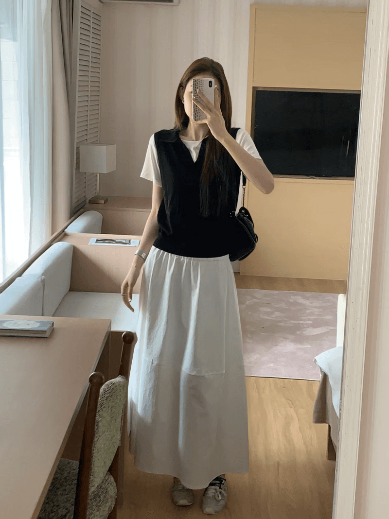 한 부서 느긋한 배색 패치워크 폴로 칼라 페이크 레이어드 니트 스웨터 여름 몸매 가꾸기 슬림해 보이는 패션 다용도 쇼트 스타일 맨위 상세 이미지 14