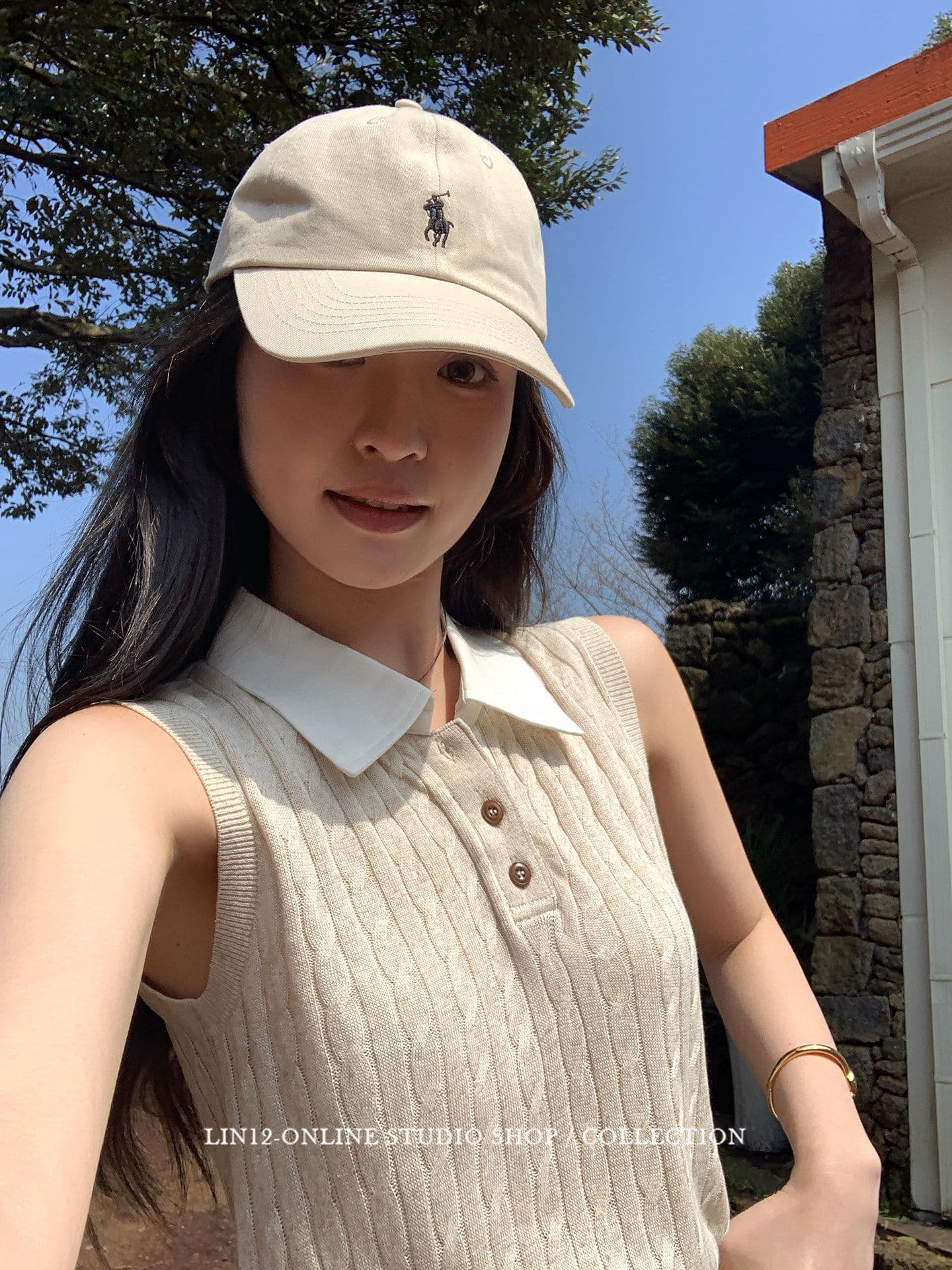 한 부서 꽈배기 배색 폴로 칼라 민소매 니트 스웨터 여성 2026 여름 몸매 가꾸기 슬림해 보이는 패션 다용도 쇼트 스타일 맨위 상세 이미지 16