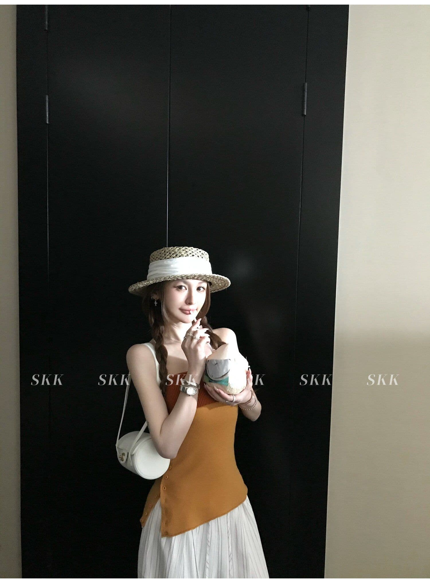 한 부서 배색 패치워크 포장 브로치 짠 셔츠 조끼 2026 여름 몸매 가꾸기 슬림해 보이는 핫걸 패션 다용도 맨위 여성 상세 이미지 20