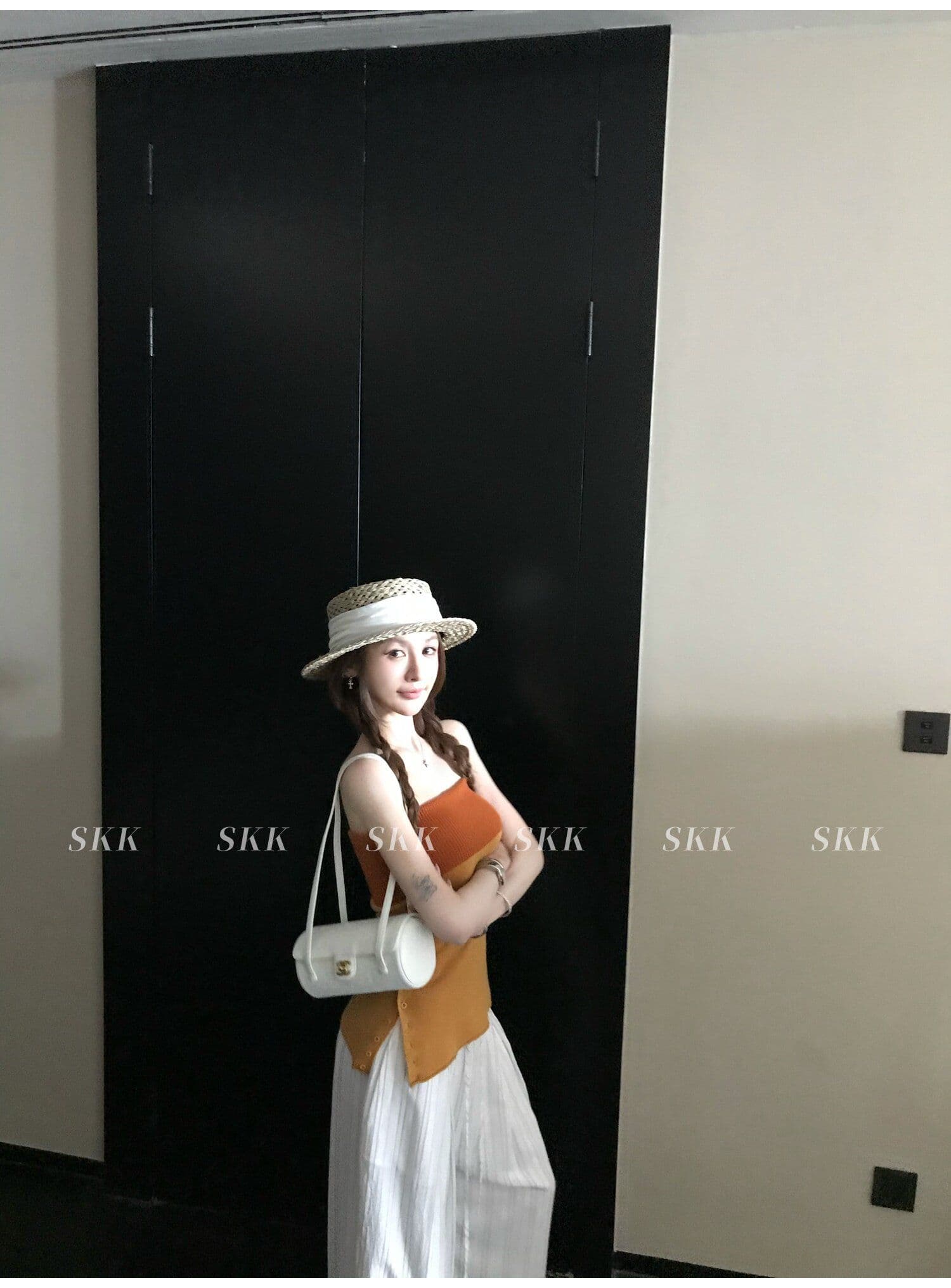 한 부서 배색 패치워크 포장 브로치 짠 셔츠 조끼 2026 여름 몸매 가꾸기 슬림해 보이는 핫걸 패션 다용도 맨위 여성 상세 이미지 35