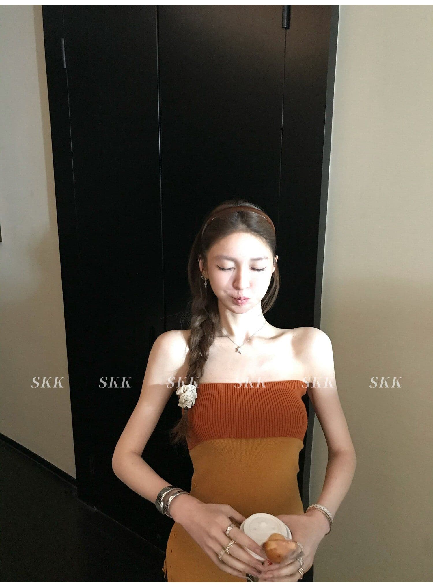 한 부서 배색 패치워크 포장 브로치 짠 셔츠 조끼 2026 여름 몸매 가꾸기 슬림해 보이는 핫걸 패션 다용도 맨위 여성 상세 이미지 36