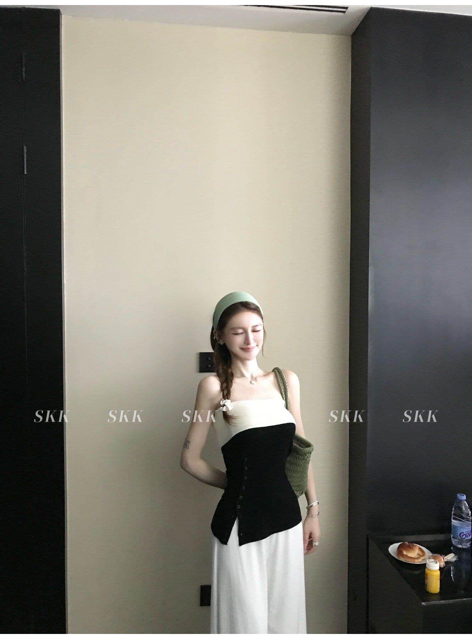 한 부서 배색 패치워크 포장 브로치 짠 셔츠 조끼 2026 여름 몸매 가꾸기 슬림해 보이는 핫걸 패션 다용도 맨위 여성 상세 이미지 40