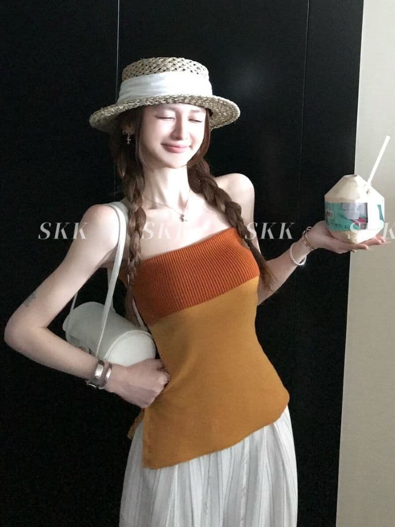 한 부서 배색 패치워크 포장 브로치 짠 셔츠 조끼 2026 여름 몸매 가꾸기 슬림해 보이는 핫걸 패션 다용도 맨위 여성 상세 이미지 45