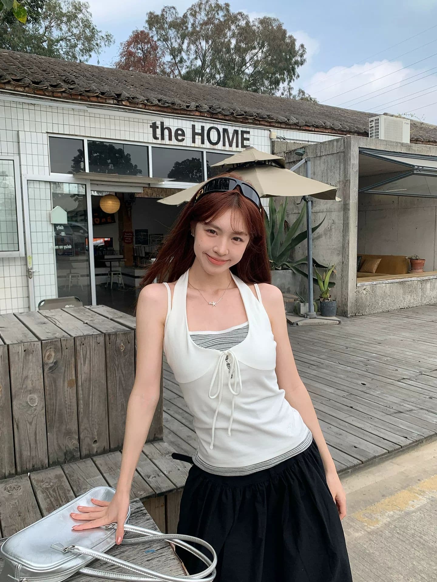 40 순면 인사이드 가져 가라. 행침 목 맨위 여성 여름 페이크 레이어드 스트라이프 조끼 핫걸 아름다움 뒤로 외출용 슬립 상세 이미지 2