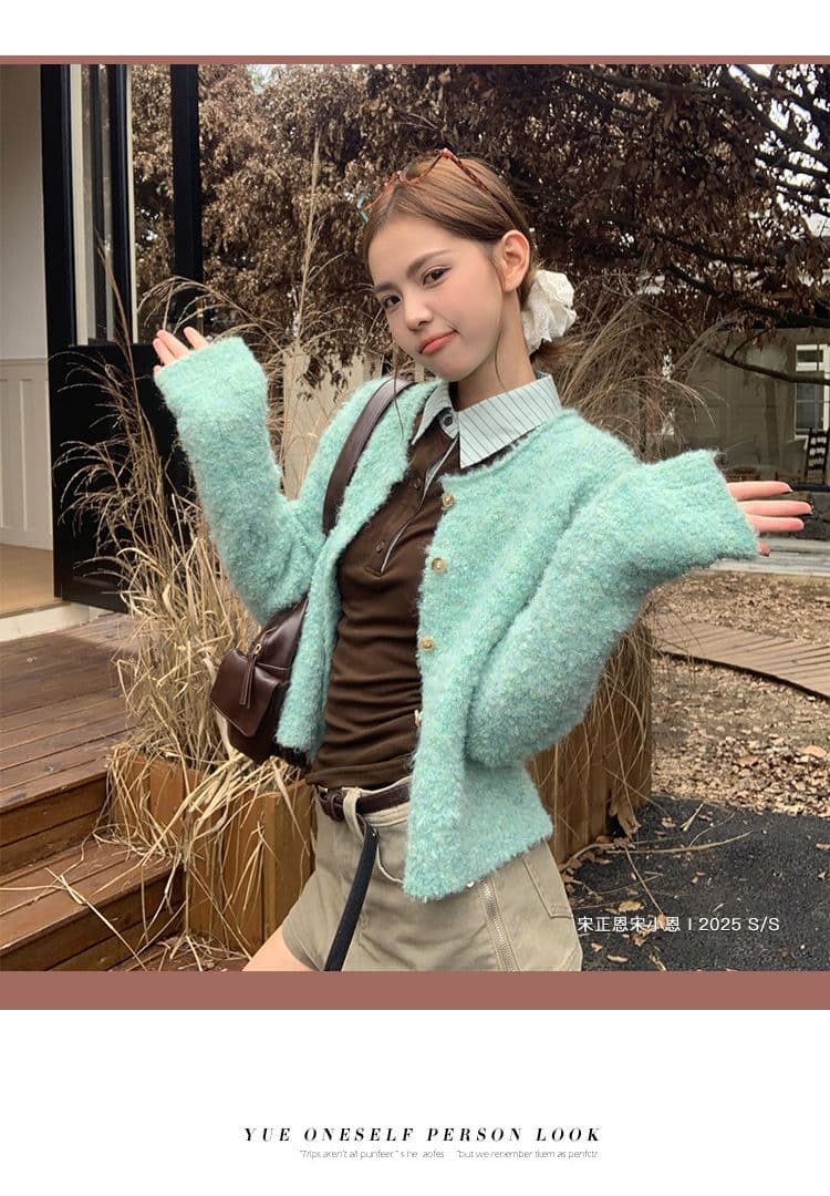 커피 색상 페이크 레이어드 스트라이프 POLO 칼라 긍정적 인 어깨 긴팔 티셔츠 여성 봄 가을 핫걸 몸매 가꾸기 맨위 상세 이미지 19
