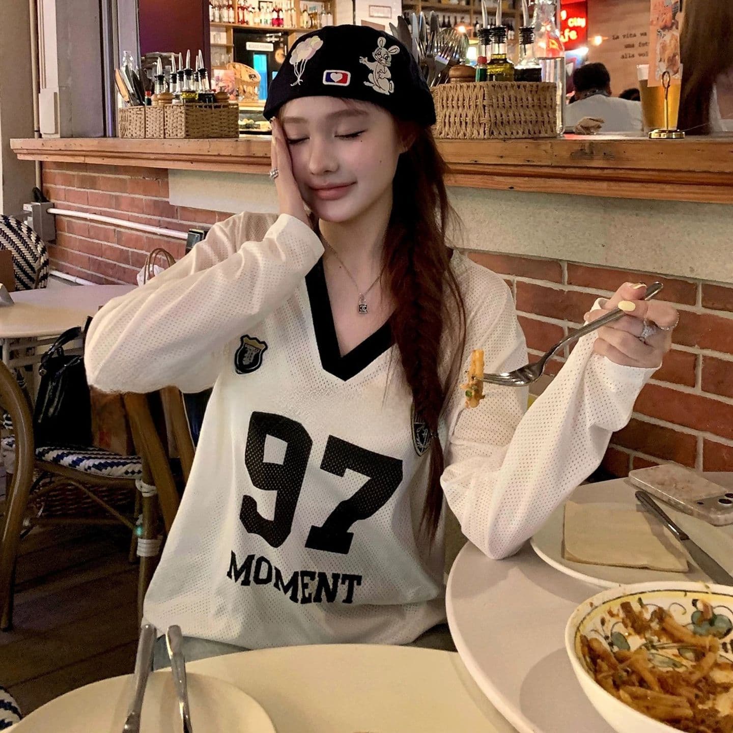 아메리칸 티셔츠 여름 인터넷 얼굴 통기성 루즈핏 긴팔 자외선 차단 블라우스 여성 이미지 5