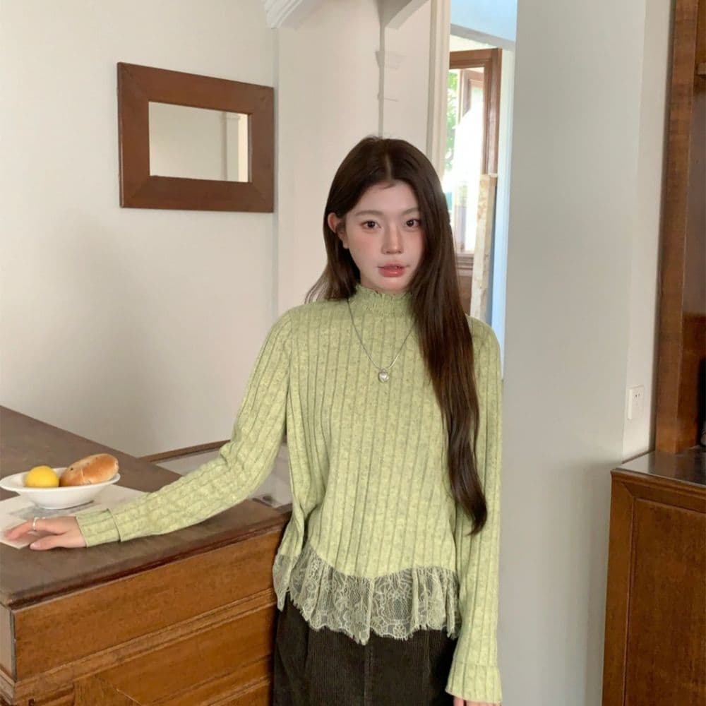 레트로 한국 스타일 인사이드 가져 가라. 기본 셔츠 긴팔 티셔츠 가을 겨울 표지 고기 외출용 슬림해 보이는 디자인 센스 작은 대중 레이스 맨위 상세 이미지 4