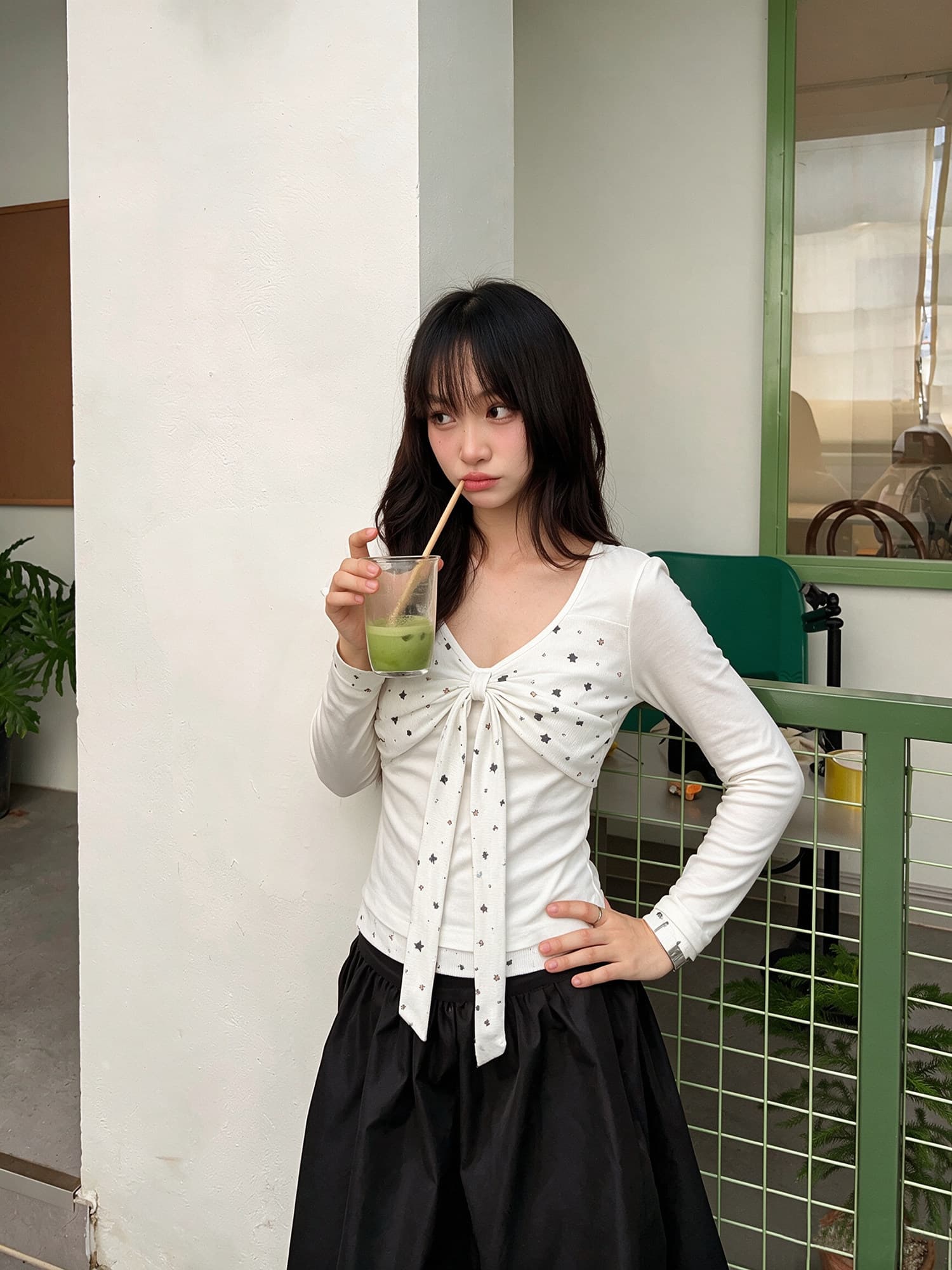 아메리칸 레트로 프린트 긴팔 티셔츠 소녀 이른 가을 착용 가져 가라. 이미지 4