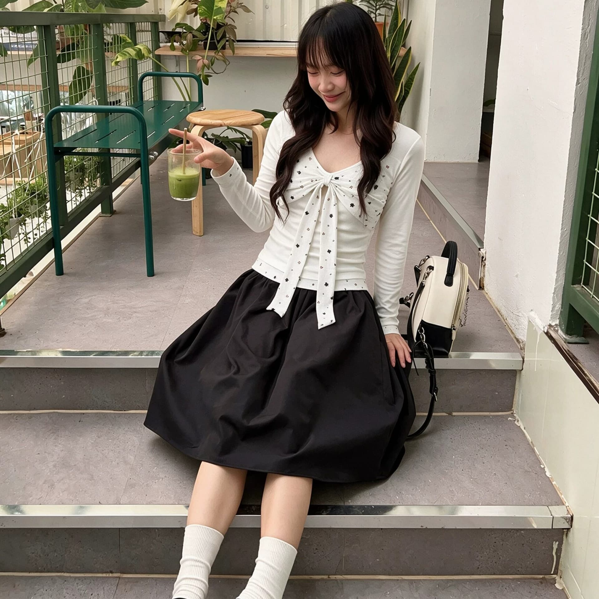 아메리칸 레트로 프린트 긴팔 티셔츠 소녀 이른 가을 착용 가져 가라. 이미지 5