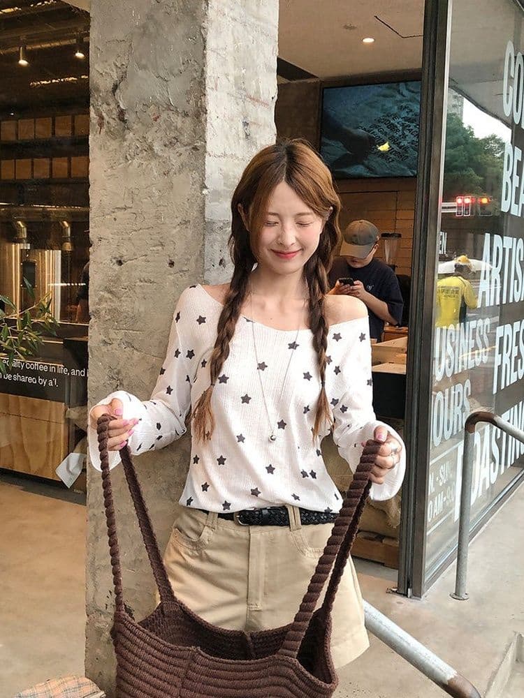 2 2 대나무 마디 망 스타 학교 한 부서 별 긴팔 자외선 차단 티셔츠 라운드 넥 루즈핏 슬림해 보이는 블라우스 맨위 상세 이미지 5