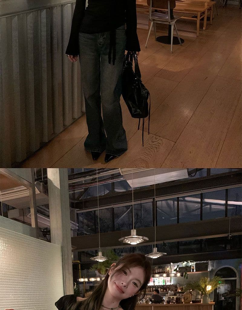 디자인 센스 프릴 오프숄더 티셔츠 여성 이른 가을 새로운 한 부서 몸매 가꾸기 슬림해 보이는 맨위 상세 이미지 15