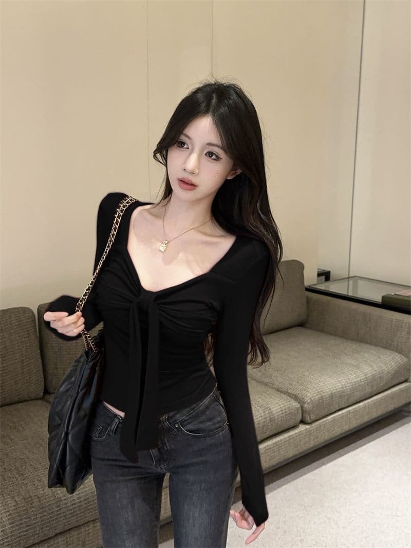 한국 스타일 화이트 긴팔 오픈 가디건 캐미솔 두 조각 여성 세트 여름 새로운 몸매 가꾸기 슬림해 보이는 맨위 세트 여성 상세 이미지 12