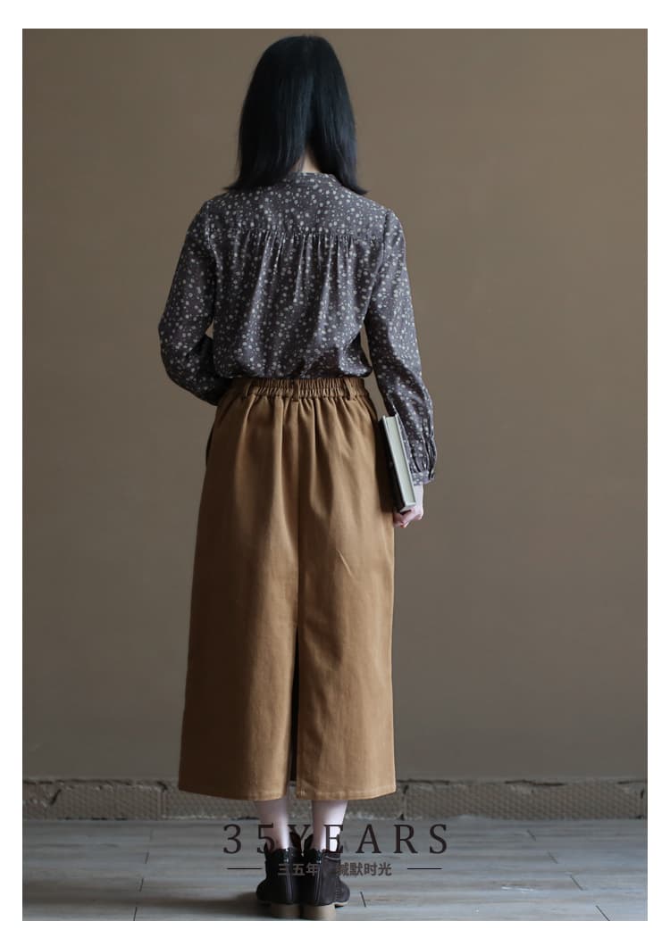 새로운 꽃무늬 스탠드 칼라 셔츠 봄 가을 문예 몸매 가꾸기 긴팔 만나는 셔츠 여성 셔츠 상세 이미지 8