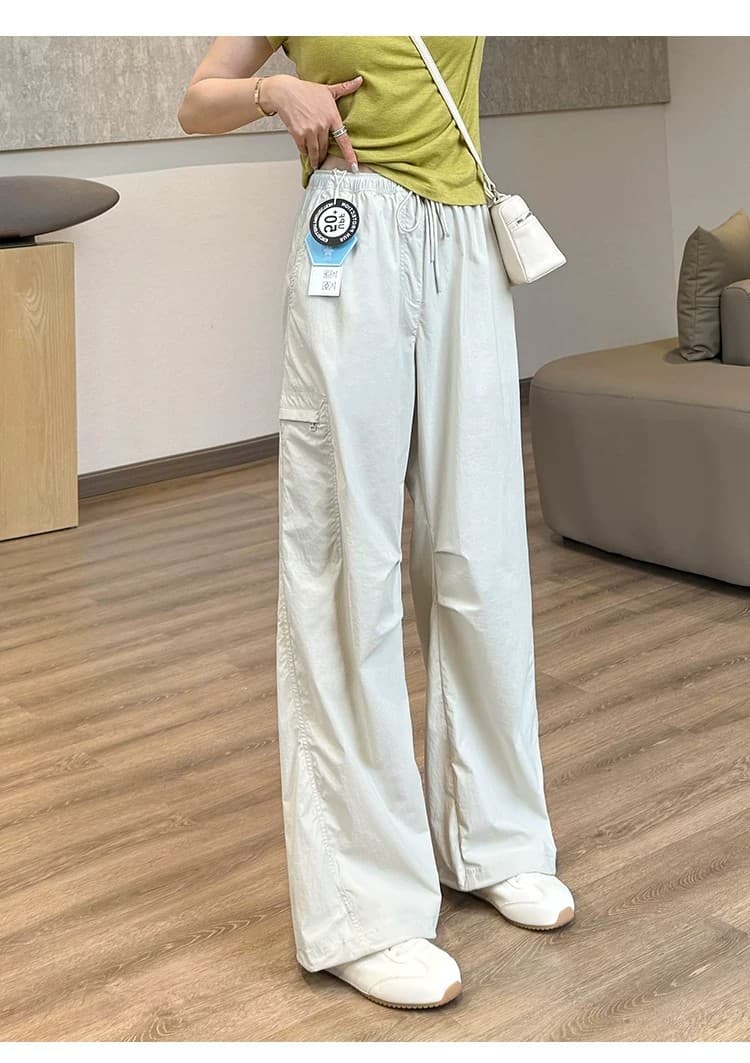 항구 바람 주머니 기능 바지 저항 주름 자외선 차단 차가운 센스 통기성 속도 드라이 브레이크 한가하다 공 바지 상세 이미지 12