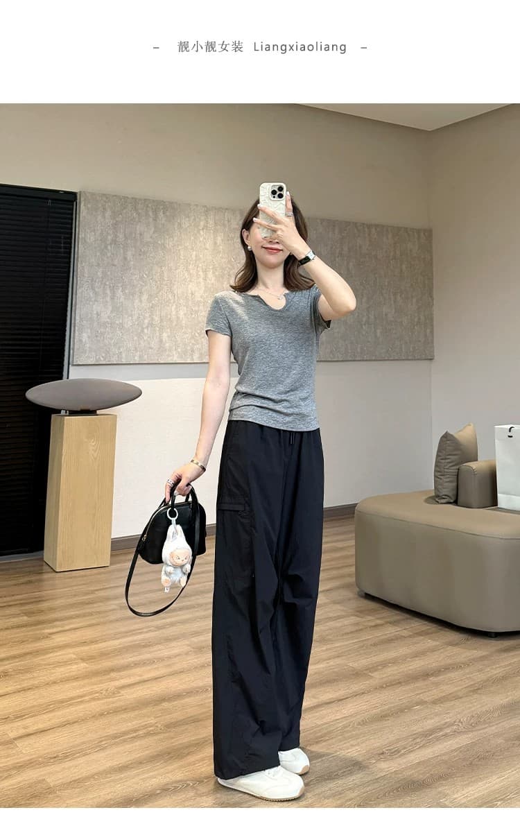 항구 바람 주머니 기능 바지 저항 주름 자외선 차단 차가운 센스 통기성 속도 드라이 브레이크 한가하다 공 바지 상세 이미지 21