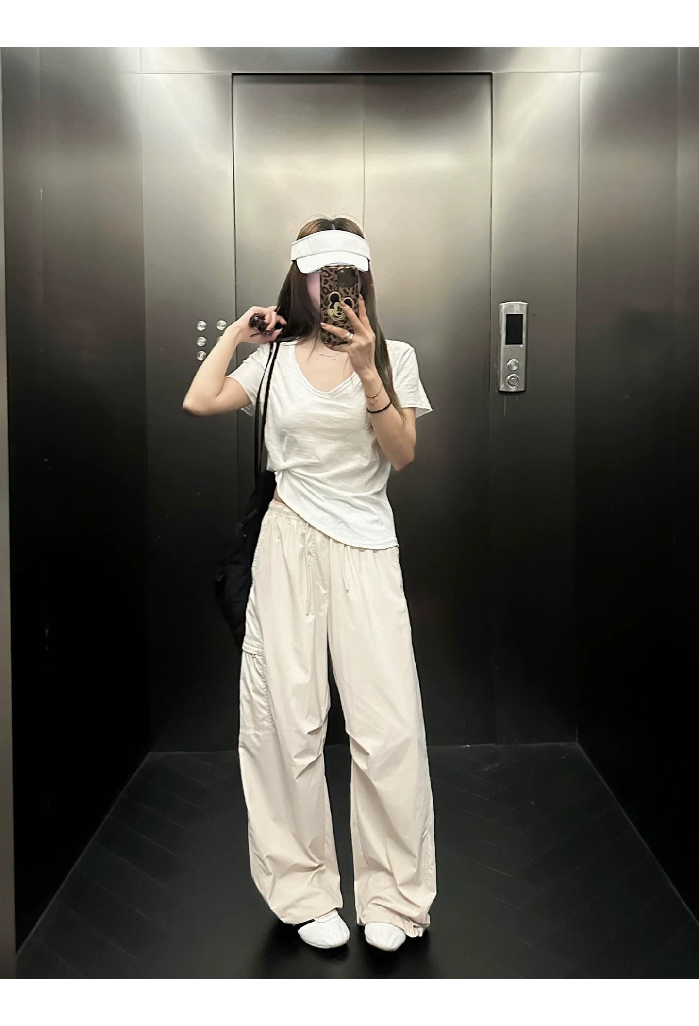 낙하산 병 워크웨어 팬츠 고성능 자외선 차단 차가운 센스 속도 건조한 펌프 로프 스트레이트 캐주얼 바지 여성 여름 상세 이미지 20