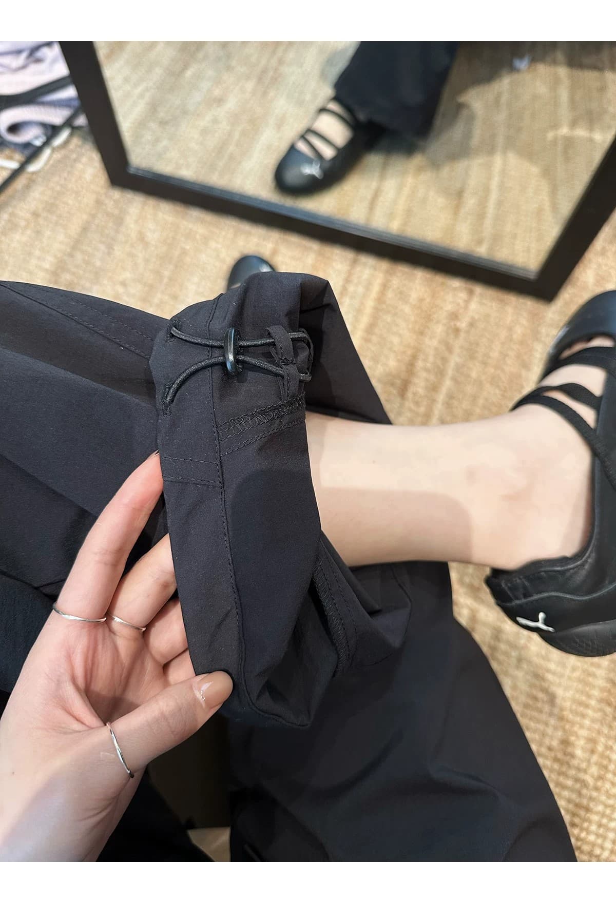 낙하산 병 워크웨어 팬츠 고성능 자외선 차단 차가운 센스 속도 건조한 펌프 로프 스트레이트 캐주얼 바지 여성 여름 상세 이미지 25