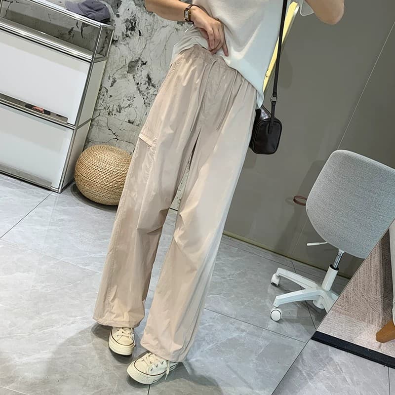 빛 선 워크웨어 자외선 차단 바지 고성능 자외선 차단 즉석 차가운 높음 폭탄 캐주얼 바지 여성 여름 얇은 스타일 야외 속도 건조한 바지 이미지 2