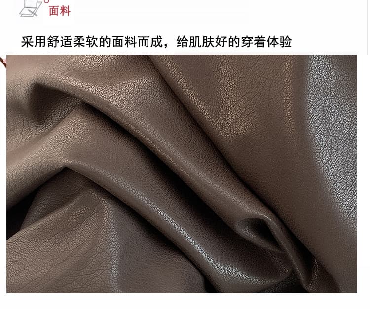 실사 가을 새로운 한국 스타일 디자인 센스 지퍼 민소매 PU 가죽 조끼 여자 빅 사이즈 루즈핏 어깨 재킷 맨위 상세 이미지 6