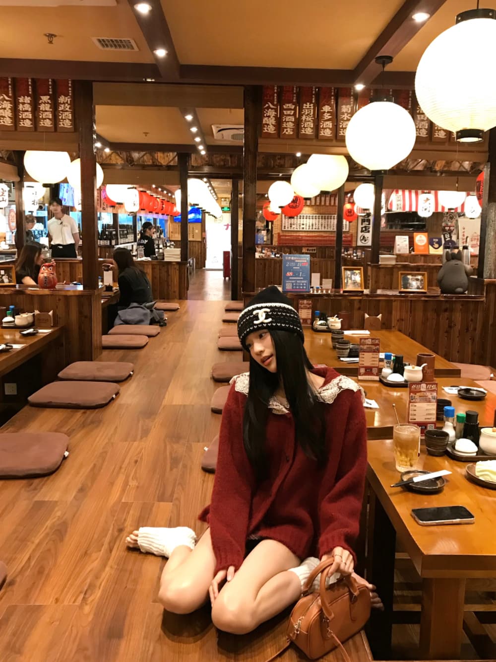 실사 정가 부드러운 바람 레이스 패치워크 해군 칼라 스웨터 오픈 가디건 여성 겨울 루즈핏 니트 스웨터 재킷 상세 이미지 23