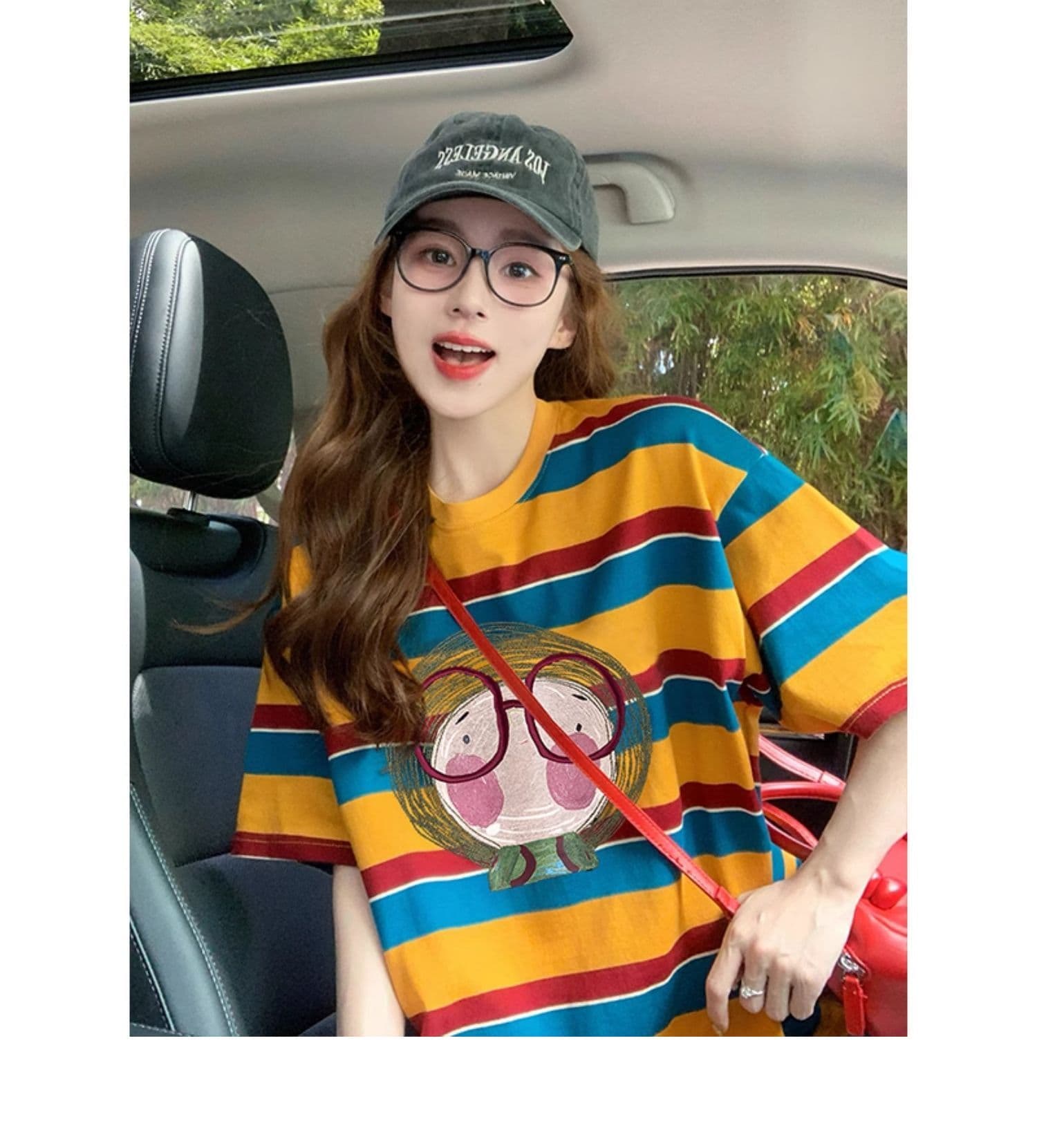 95 면 5 암모니아 Lun 컬러 짜임 기사 이후 패키지 칼라 배색 스트라이프 루즈핏 티셔츠 여성 슬림해 보이는 맨위 트렌디 상세 이미지 2