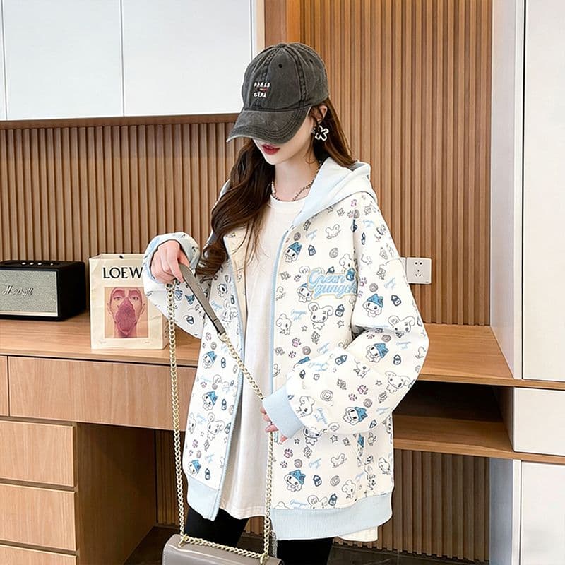 실사 모방 후아 면 얇은 스타일 복잡한 우유 실크 320g 털이 있는 복잡한 슈퍼 부드러운 400g 가을 겨울 후드 티 스웨터 재킷 상세 이미지 10