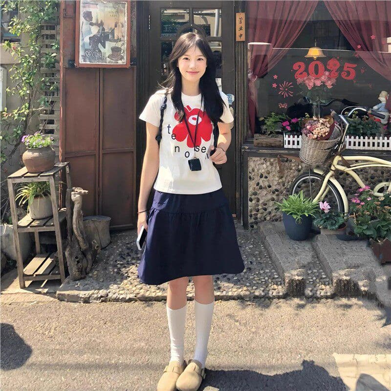 95 폴리에스터 차가운 실크 코튼 긍정적 인 어깨 반팔 티셔츠 여성 여름 2026 한 부서 슈퍼 잘 생긴 몸매 가꾸기 슬림해 보이는 쇼트 스타일 맨위 상세 이미지 5