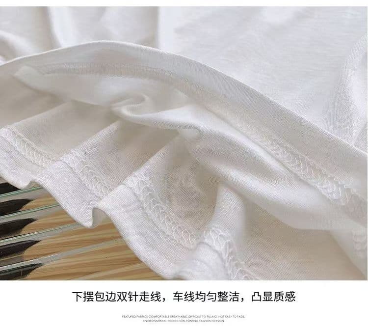 65 면 눈꽃 면 조기 가을 새로운 비스듬한 어깨 얇은 스타일 태양 보호 셔츠 긴팔 티셔츠 여성 의류 느긋한 바람 맨위 상세 이미지 4