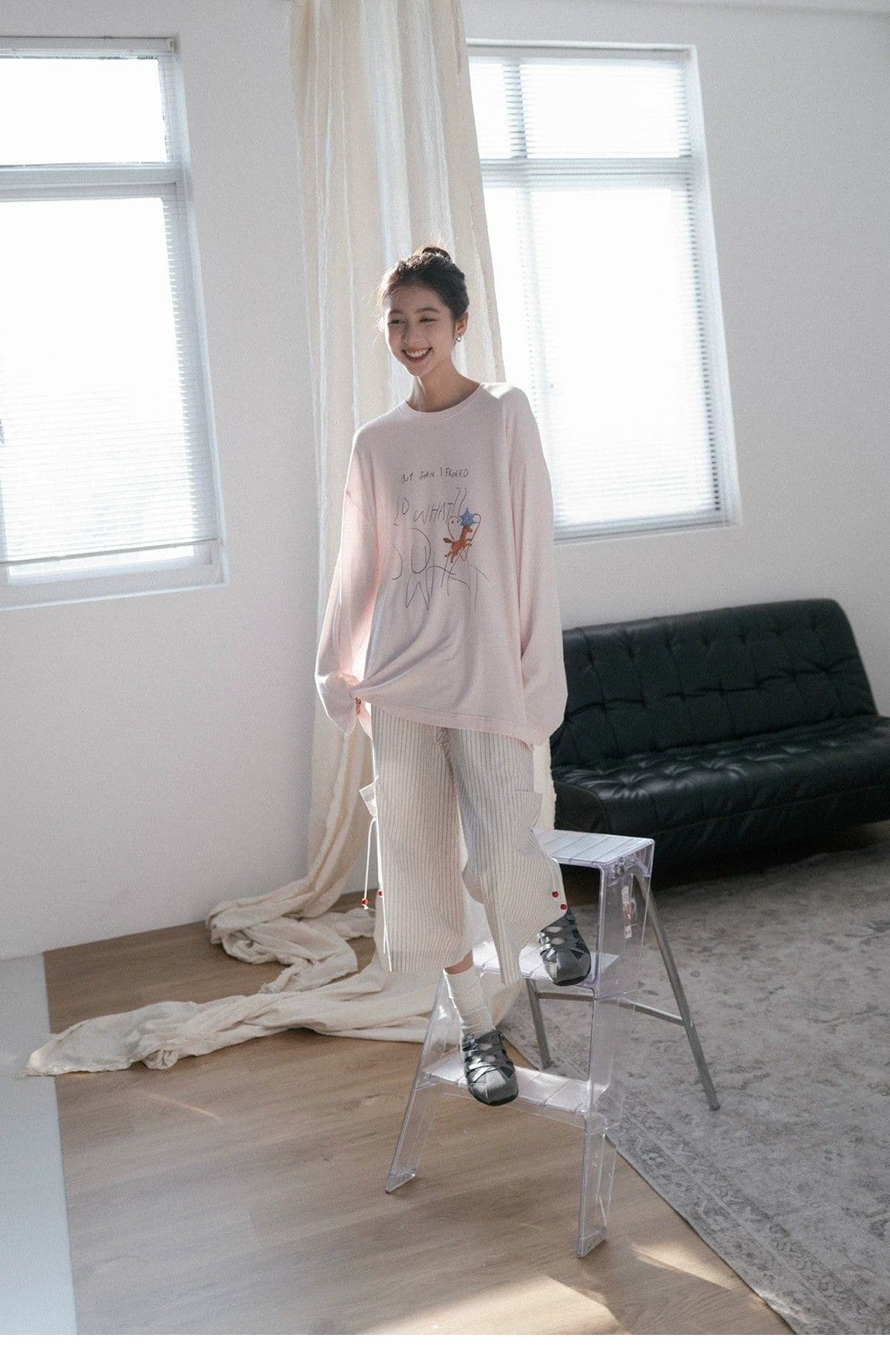 원본 셔틀 제직 여름 소금 부서 기타 바람 스트레이트 8 점 바지 여성 상세 이미지 10