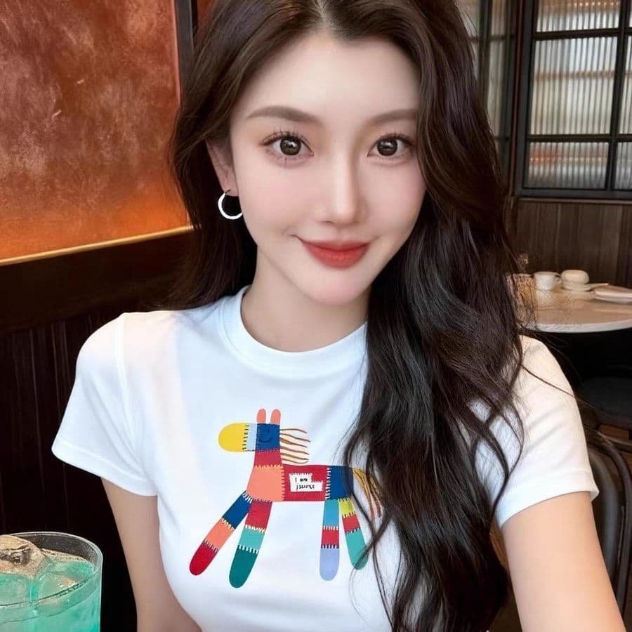 95 폴리에스터 2026 새로운 긍정적 인 어깨 일반 반팔 높은 탄력성 여름 몸매 가꾸기 슬림해 보이는 외국 가스 다용도 맨위 이미지 3