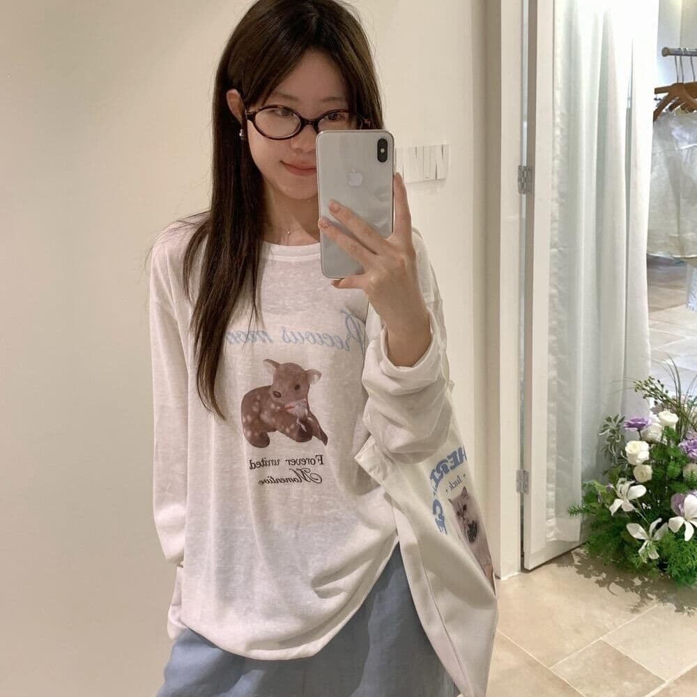 65 면 여름 새로운 프린트 섹션 여성 셔츠 비스듬한 어깨 티셔츠 자외선 차단 기본 셔츠 블라우스 통기성 루즈핏 상세 이미지 6