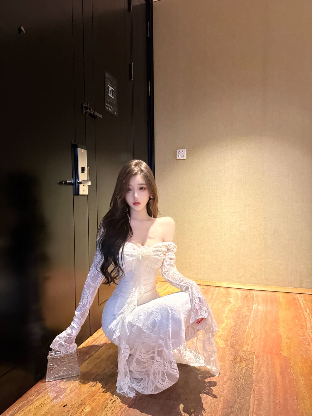 실사 순수한 욕망 달콤함 부드러운 품격 레이스 레이스 패션 슬림해 보이는 타이트 스커트 인어 꼬리 드레스 상세 이미지 20