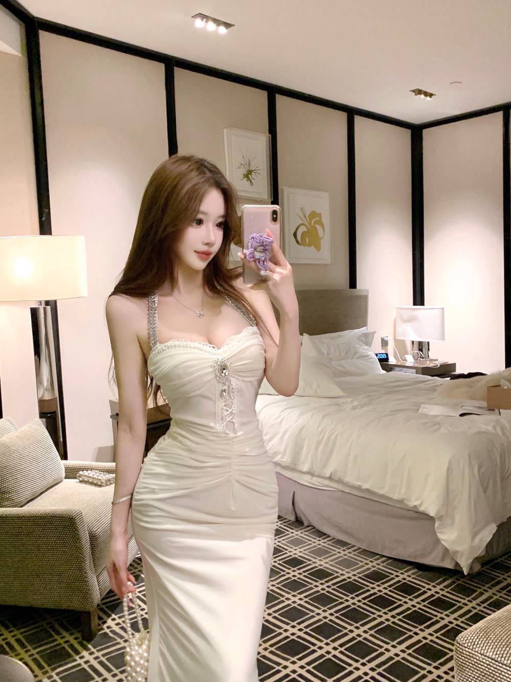 실사 품격 명문 여성 고급 센스 무거운 작업 훈련 행침 목 망사 섹시함 홀로우 아웃 주름 허리 수축 인어 꼬리 타이트 스커트