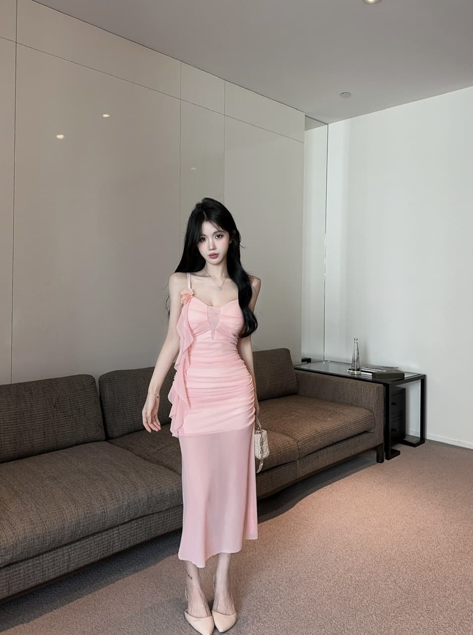 실사 순수한 욕망 핫걸 꽃 섹시함 망사 만나는 몸매 가꾸기 슬림해 보이는 슬립 드레스 상세 이미지 2