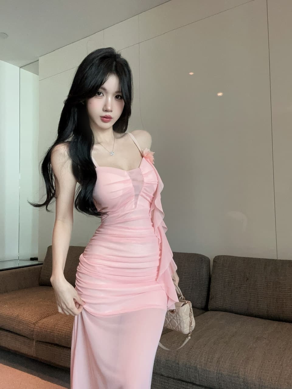 실사 순수한 욕망 핫걸 꽃 섹시함 망사 만나는 몸매 가꾸기 슬림해 보이는 슬립 드레스 상세 이미지 6