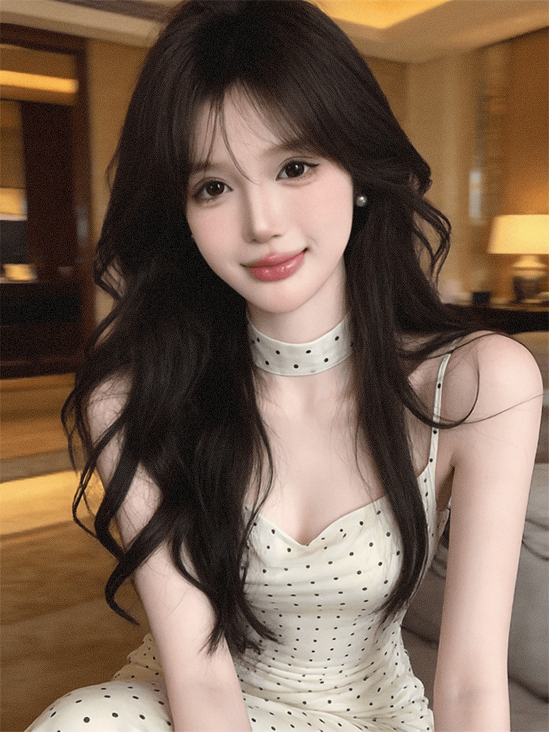 실사 순수한 욕망 작은 키 흔들다 칼라 허리 수축 도트 무늬 슬립 슬림해 보이는 드레스 상세 이미지 25
