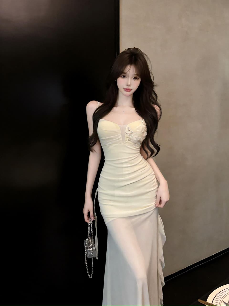 실사 프랑스식 순수한 욕망 핫걸 섹시함 보라색 인사이드 가져 가라. 만나는 몸매 가꾸기 타이트 스커트 드레스 상세 이미지 25