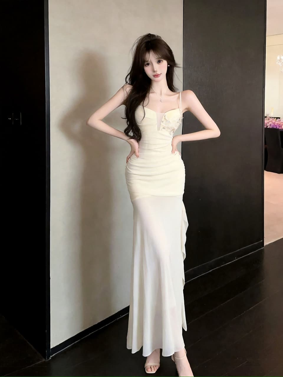 실사 프랑스식 순수한 욕망 핫걸 섹시함 보라색 인사이드 가져 가라. 만나는 몸매 가꾸기 타이트 스커트 드레스 상세 이미지 26