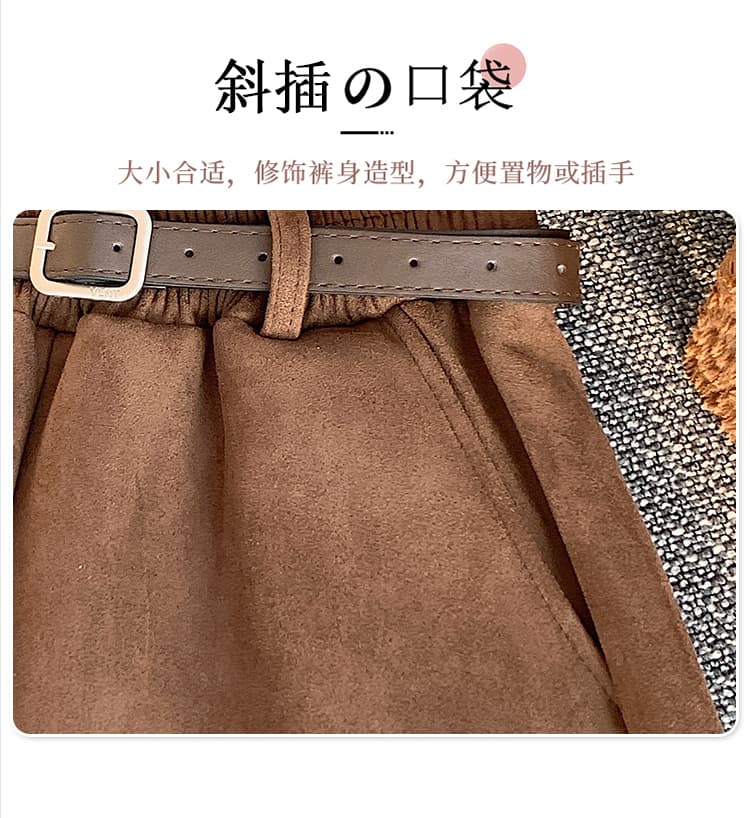 실사 가을 겨울 새로운 사슴 캐시미어 허리밴드 캐주얼 다용도 넓은 다리가 짧다. 바지 상세 이미지 10